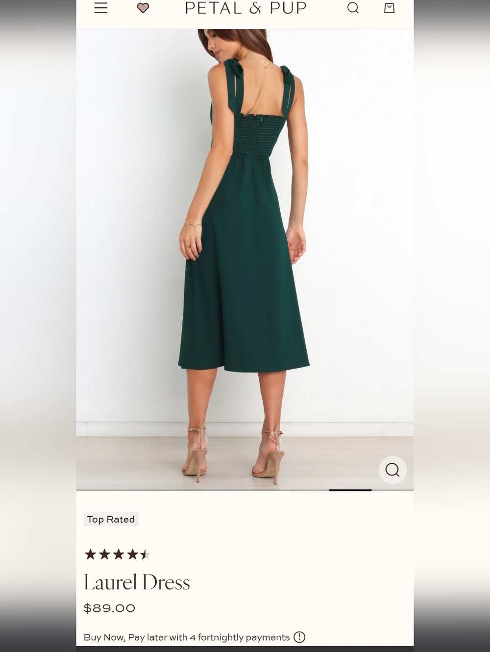 NWT Petal & Pup Emerald Satin Midi Dress Size 2 Slit Wedding Guest Spring Formal - Picture 4 of 4